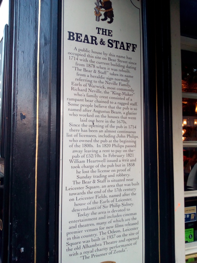 The Bear and Staff, London